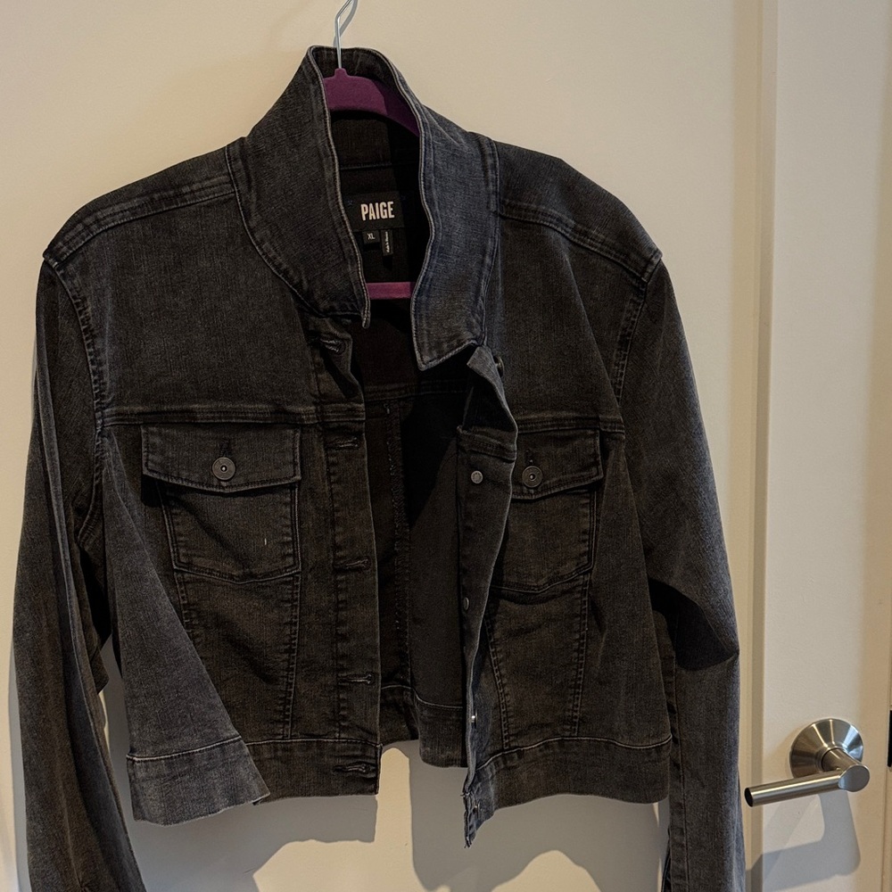 PAIGE Black Washed Jean Jacket